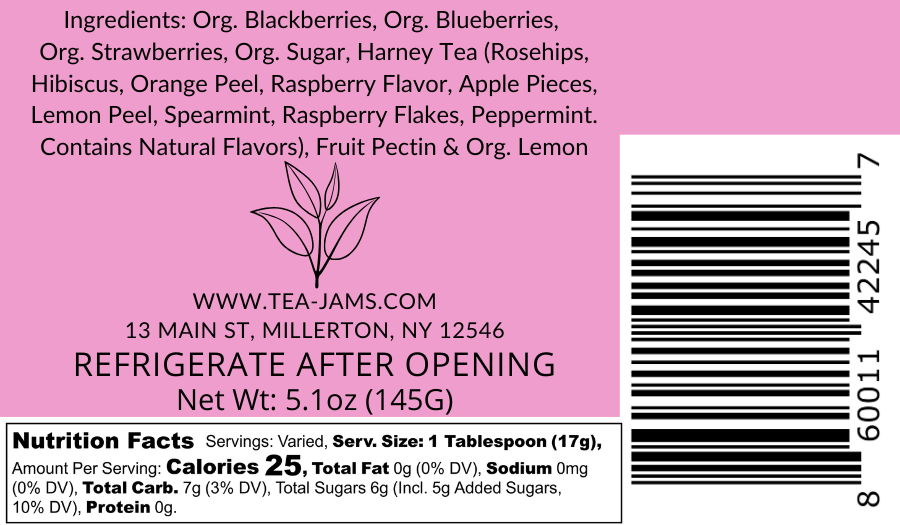 Mixed Berry Herbal Raspberry Tea Jam