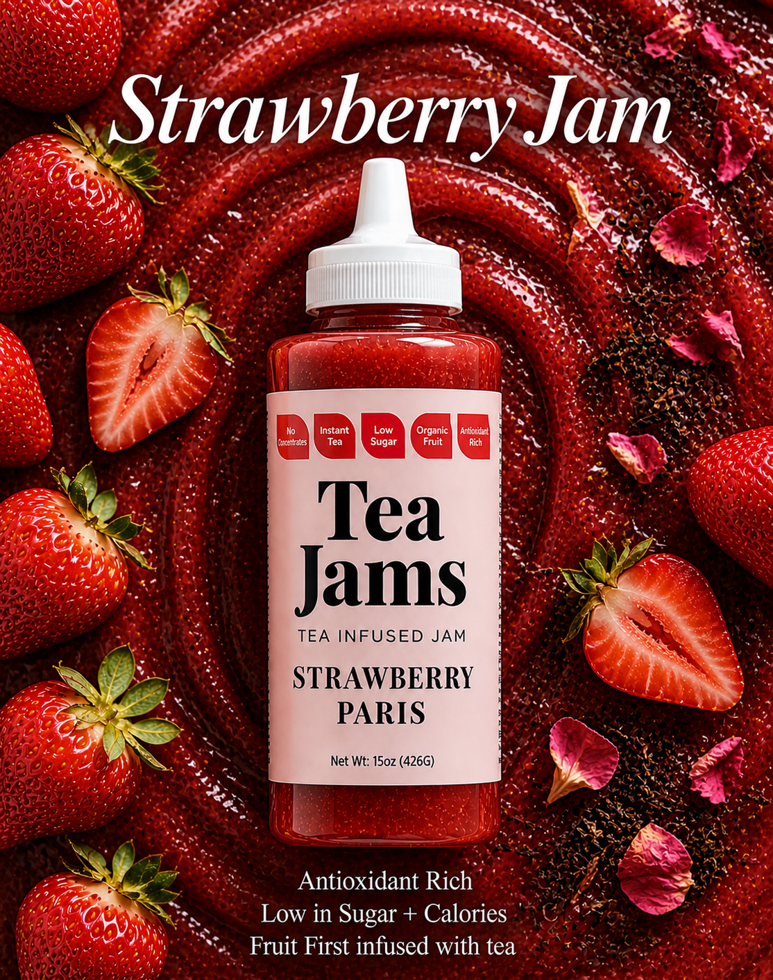15oz Squeeze Bottle- Strawberry Paris